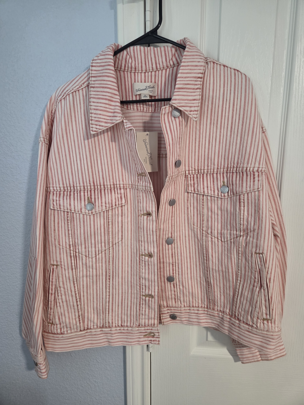 Universal Thread Relaxed Barrel Denim Jacket In "Red" Size XL 100% Cotton